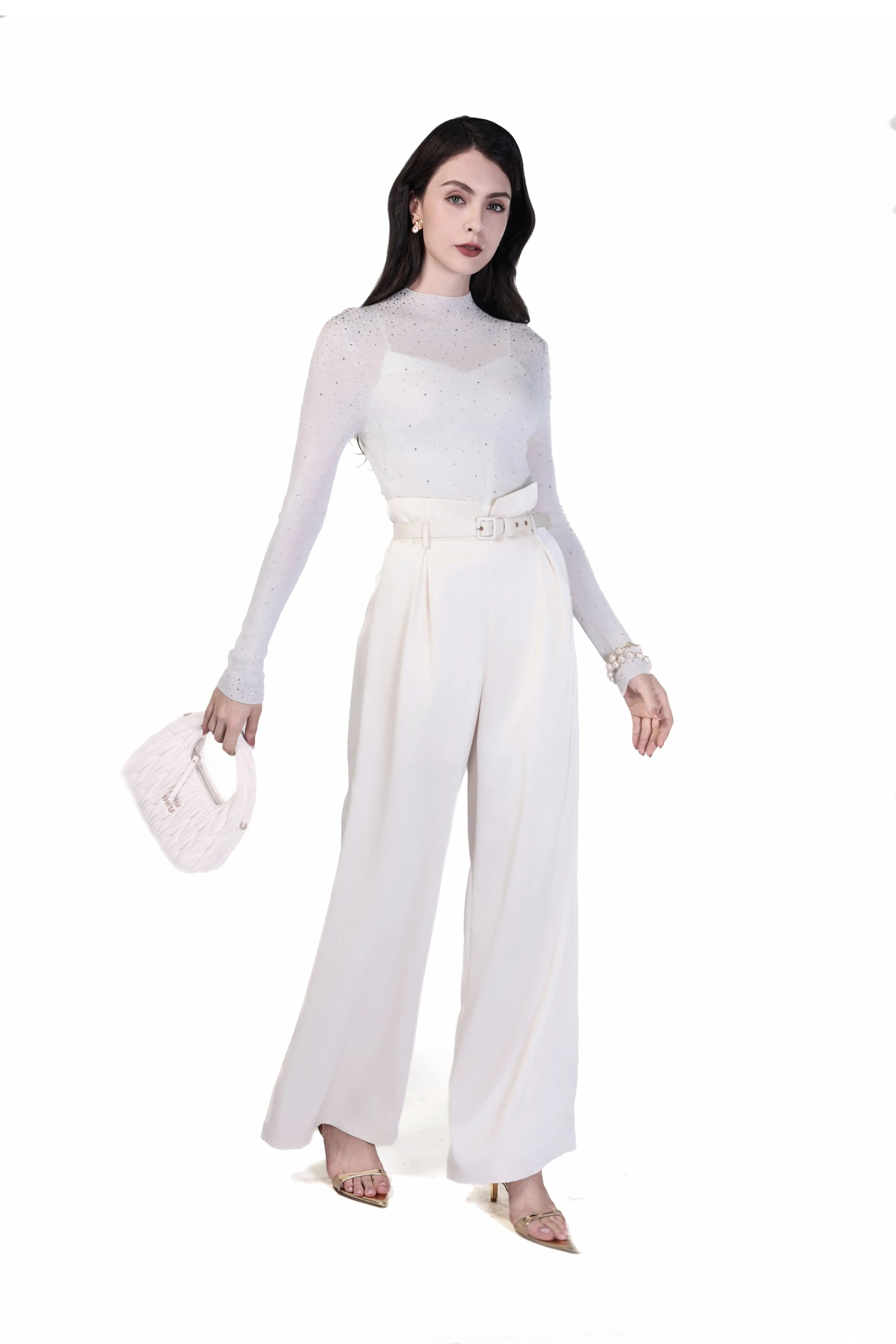 Playful White Polka Dot Top ULA